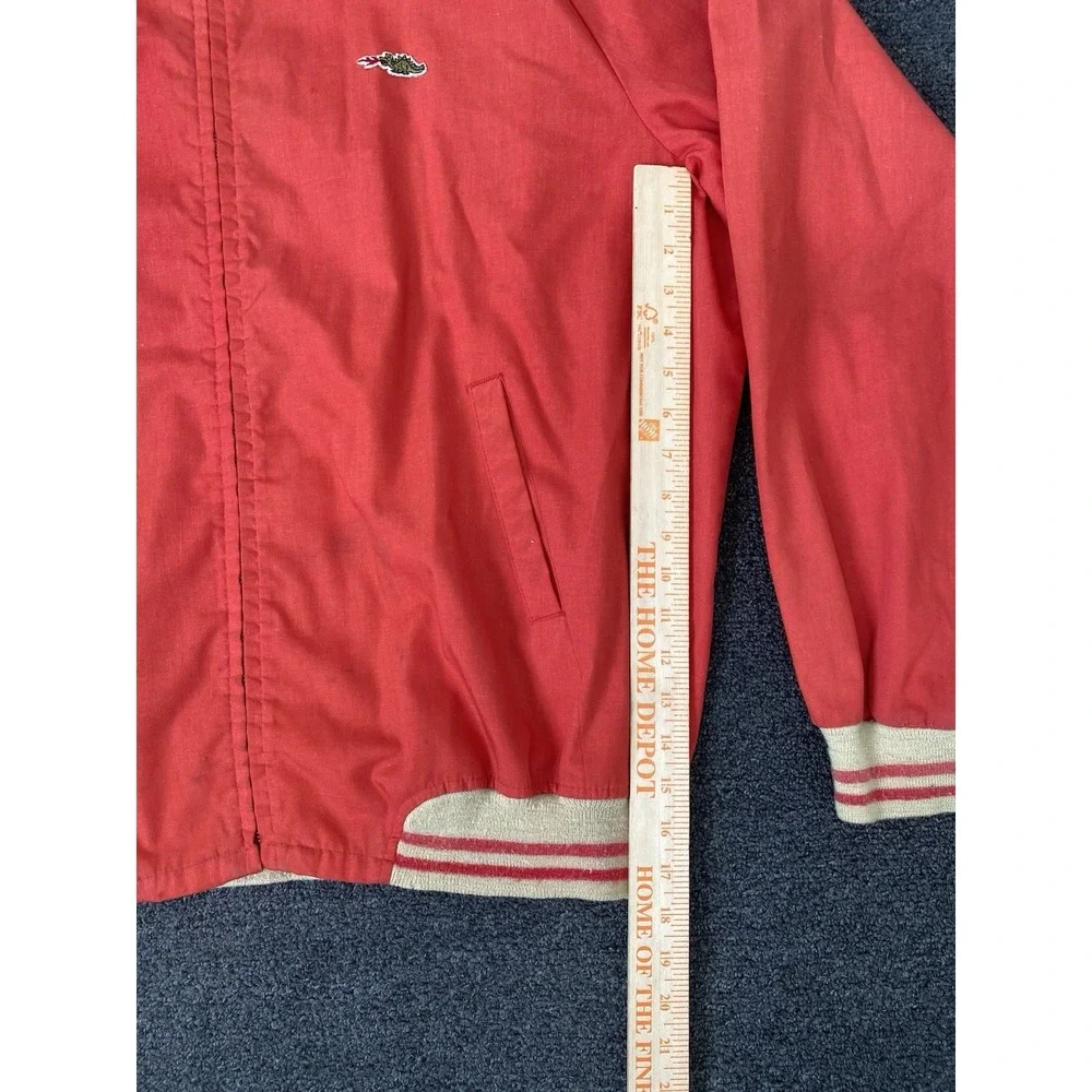 Vintage Sears Dragon Bomber Jacket Red Mens Size 3XL X-Tall Windbreaker Full Zip